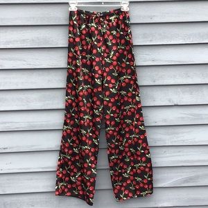 Cherry Stems On Black PJ Bottoms